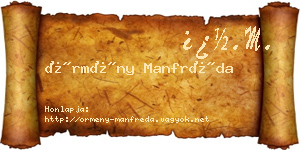 Örmény Manfréda névjegykártya